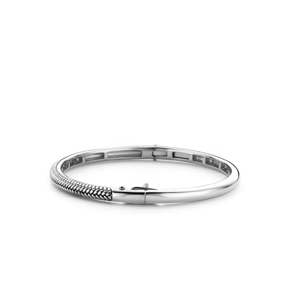 TI SENTO Sterling Silver Woven Design Hinged Bracelet