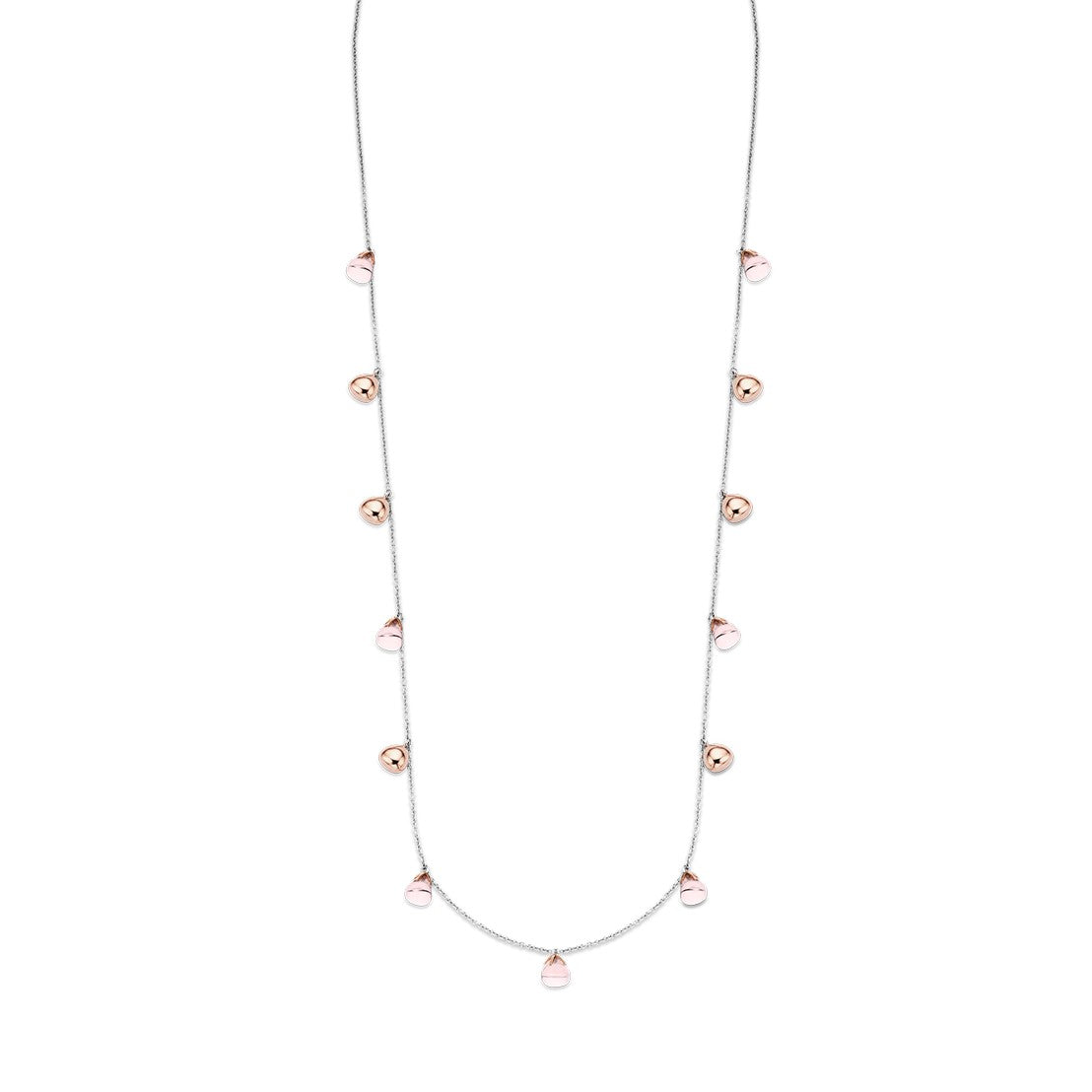 TI SENTO Sterling Silver Necklace with Pink and Rose Teardrop Charms