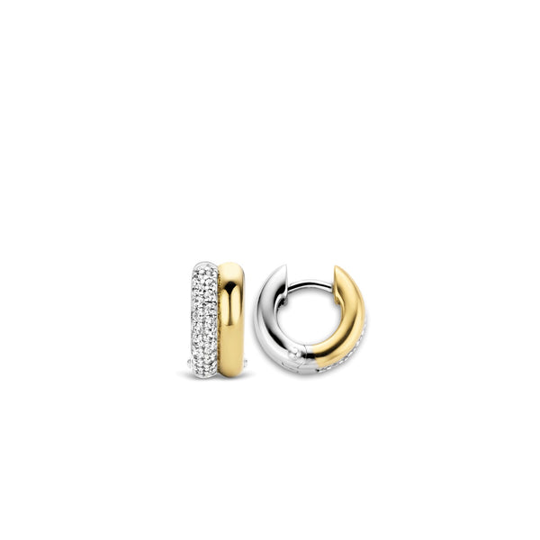 [TATIANA]925シルバー☆Pave Round One-Touch Hoop Earring全2色 타티아나][Silver925]Pave Round One-Touch Hoop Earring_EC1728