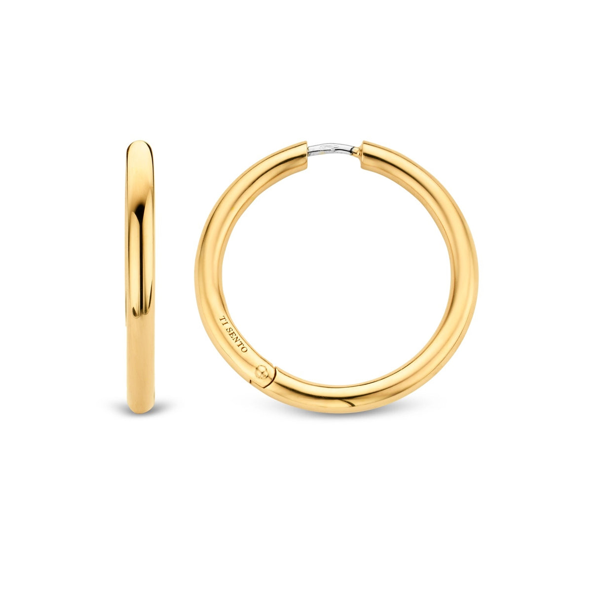 TI SENTO Sterling Silver Gold Tone Hoop Earring