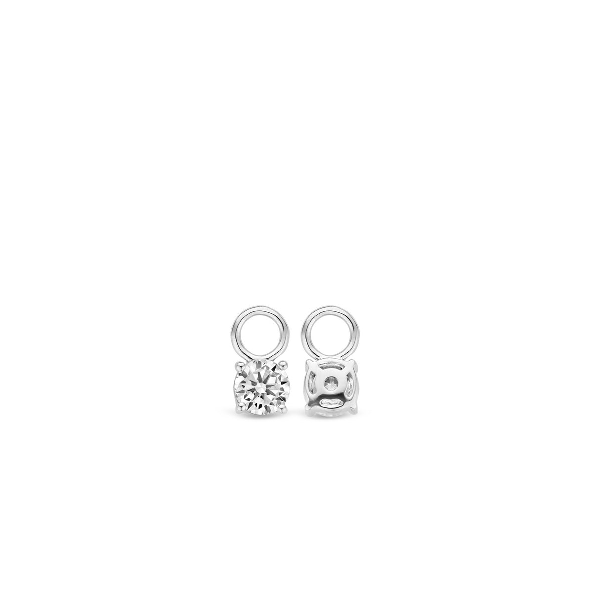 TI SENTO Sterling Silver Four Prong Cubic Zirconia Ear Charms