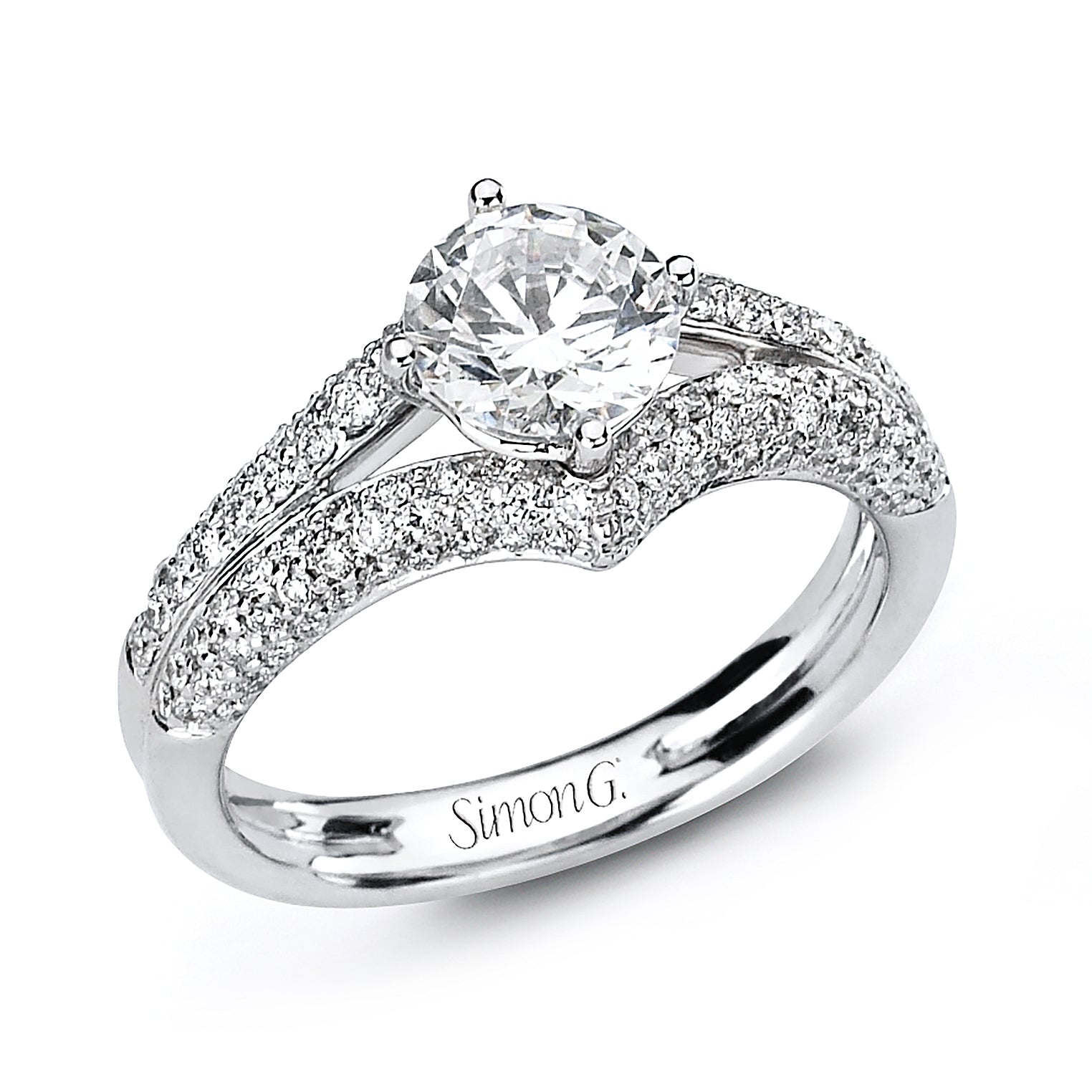 Simon G 18K White Gold Engagement Ring Setting