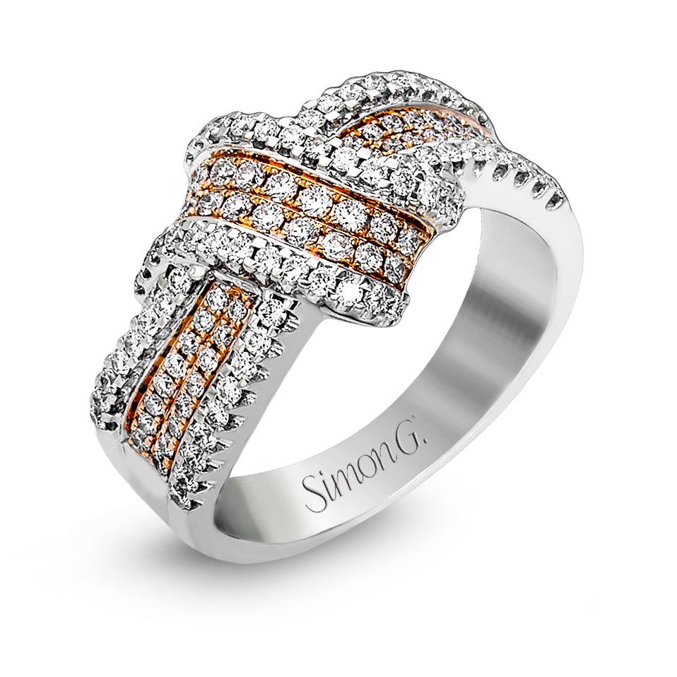 Simon G 18K White and Rose Gold Fashion Ring