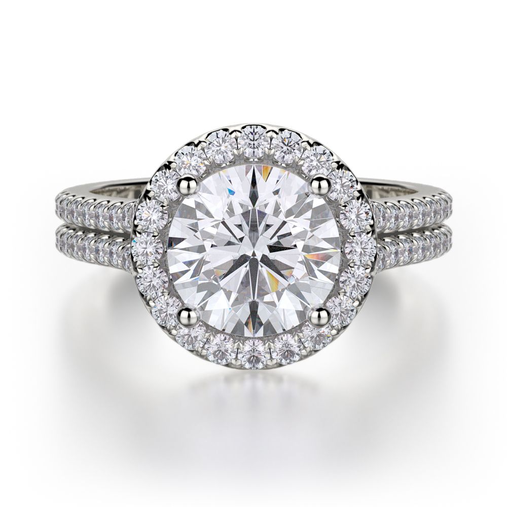 Michael M 18KWG Europa Diamond Engagement Ring Setting