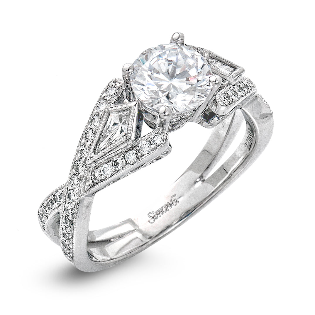 Simon G 18K White Gold Diamond Engagement Ring Setting