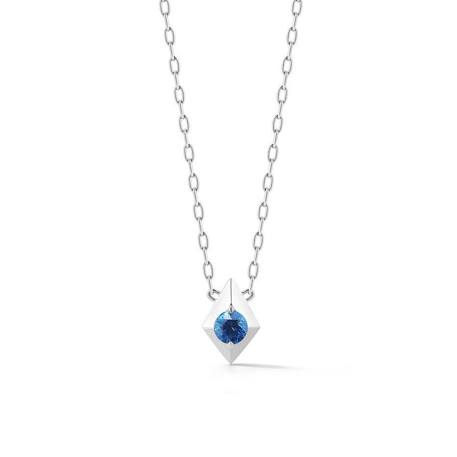 Valani 18K White Gold Vohk Sapphire Pendant Necklace