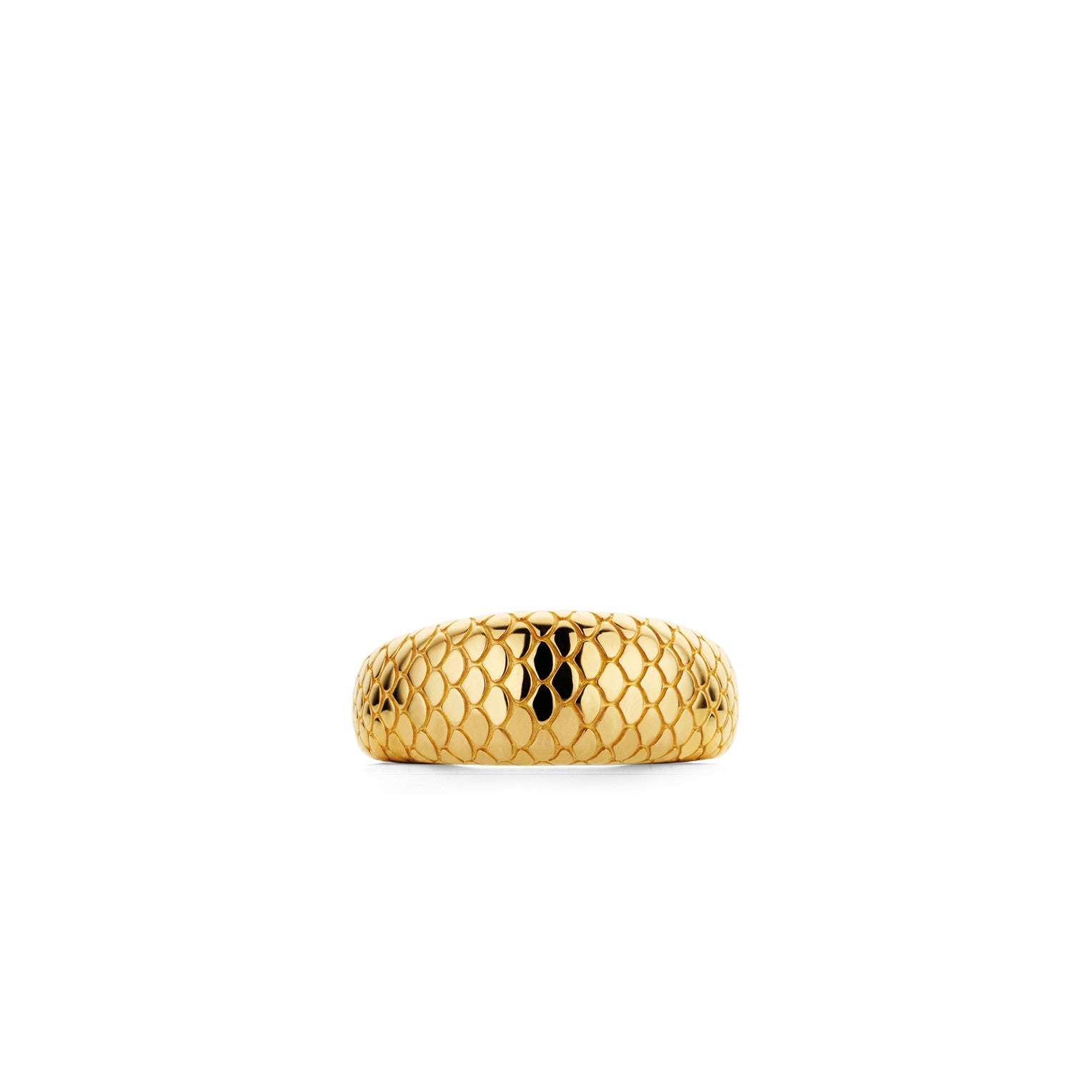TI SENTO Sterling Silver Gold Tone Tapered Snake Print Ring 