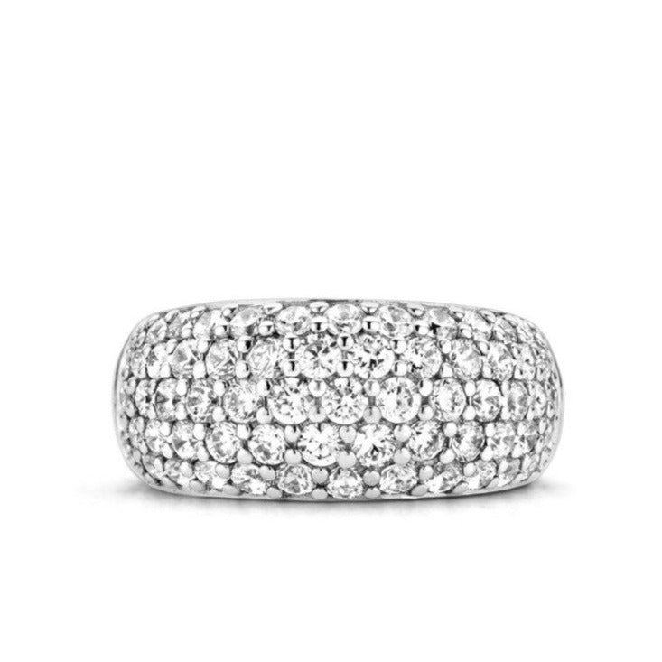TI SENTO Five Row Pave Sterling Silver Ring