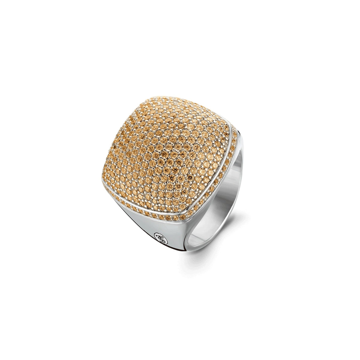 TI SENTO Rose Tone Sterling Silver Domed Cushion Pave Ring