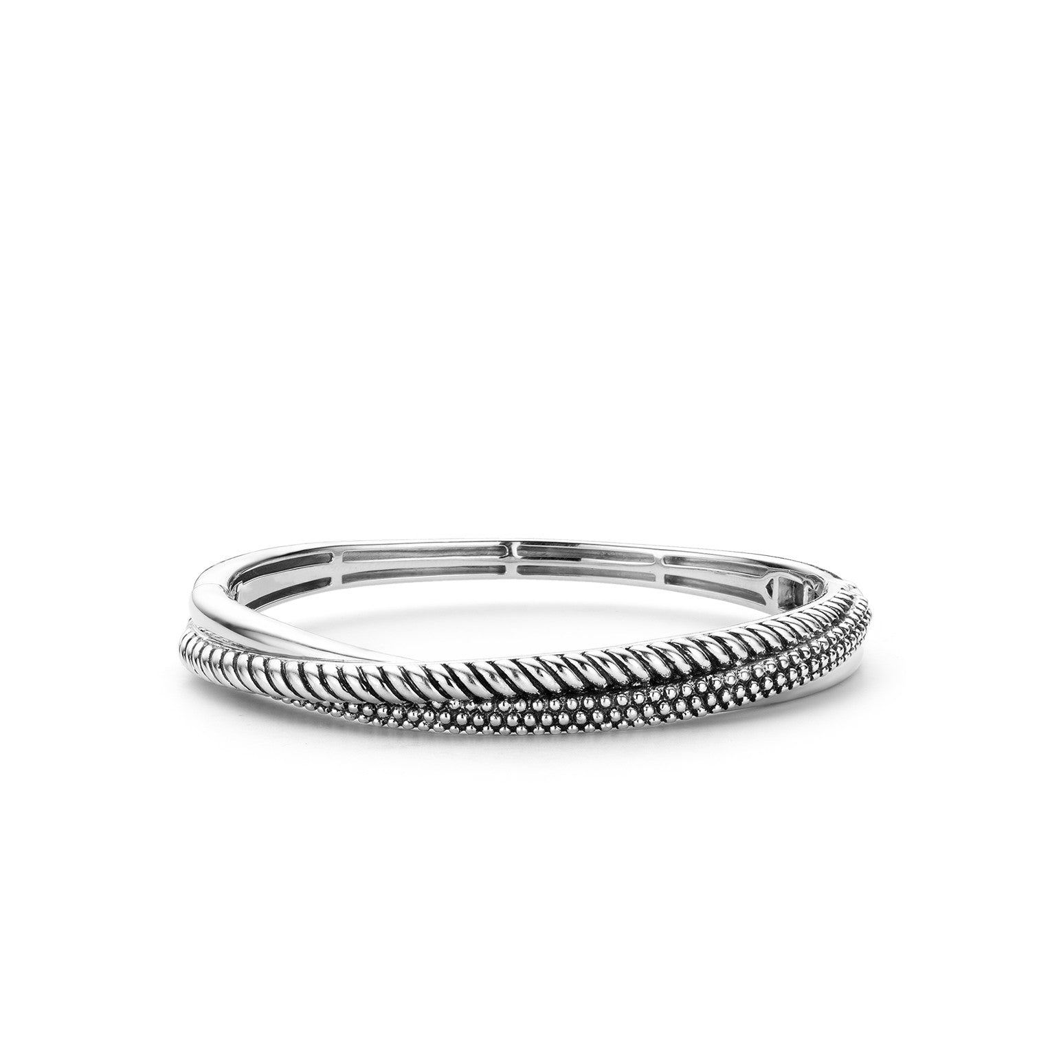 TI SENTO Sterling Silver Twisted Style Hinged Bracelet