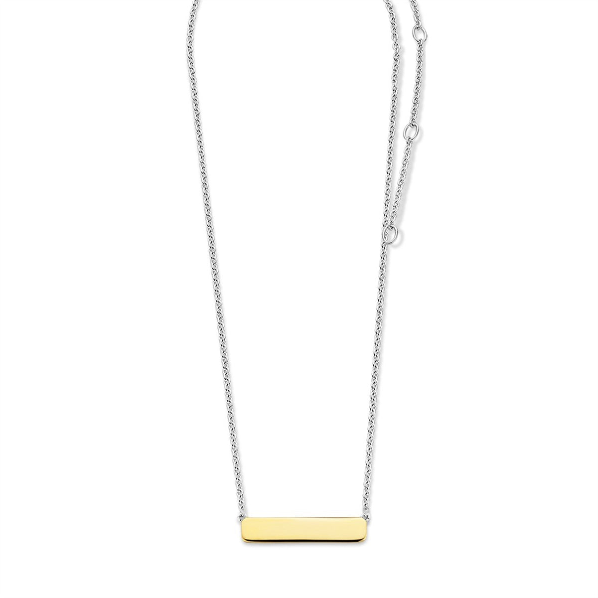 Ti Sento Sterling Silver Necklace with Gold Tone Bar