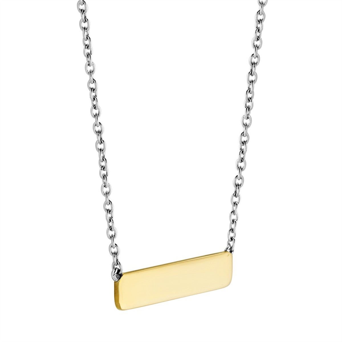 Ti Sento Sterling Silver Necklace with Gold Tone Bar