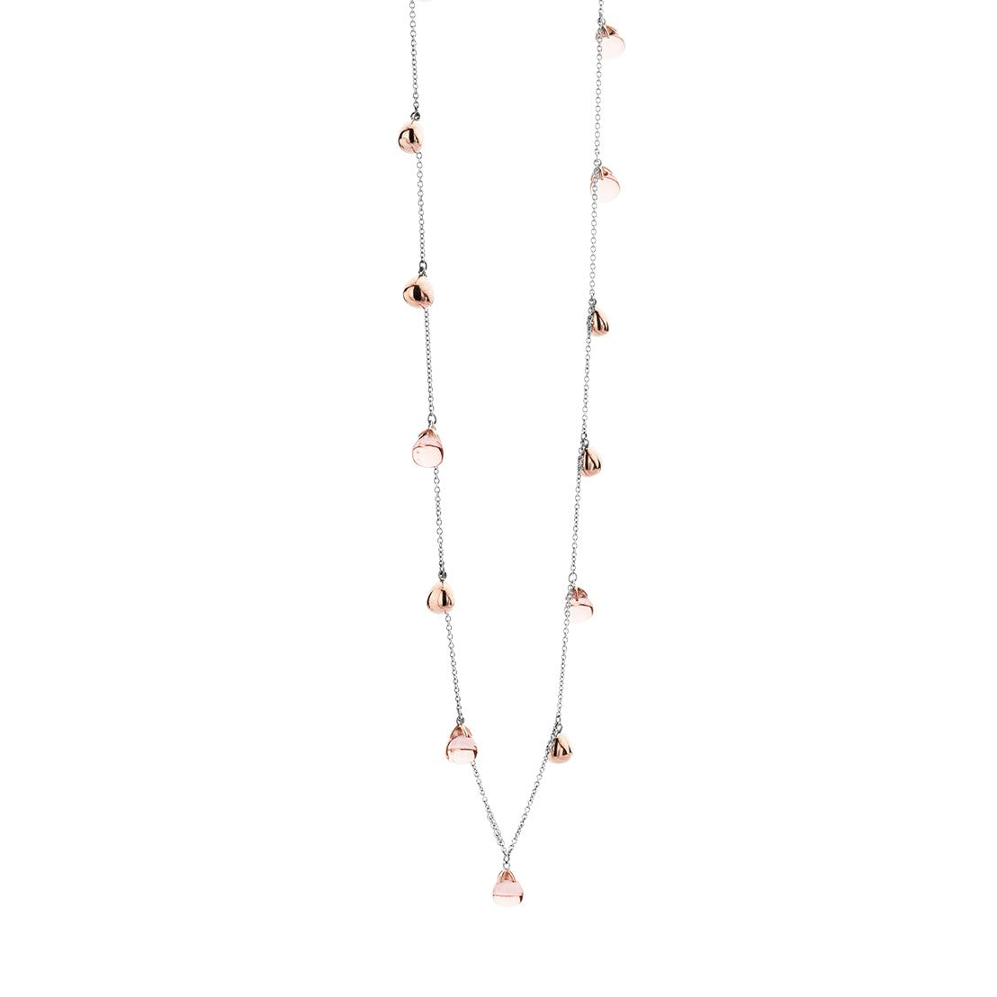 TI SENTO Sterling Silver Necklace with Pink and Rose Teardrop Charms