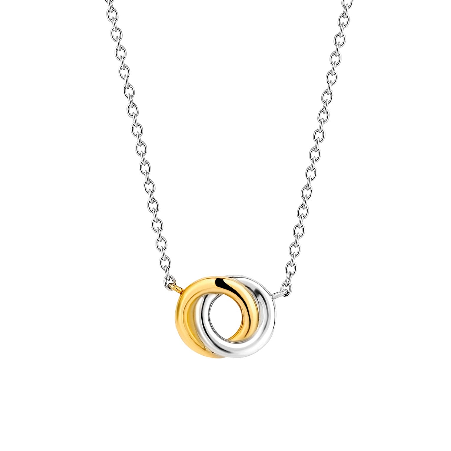 ROSE GOLD TWO CIRCLES STERLING SILVER NECKLACE – Rose D'oro