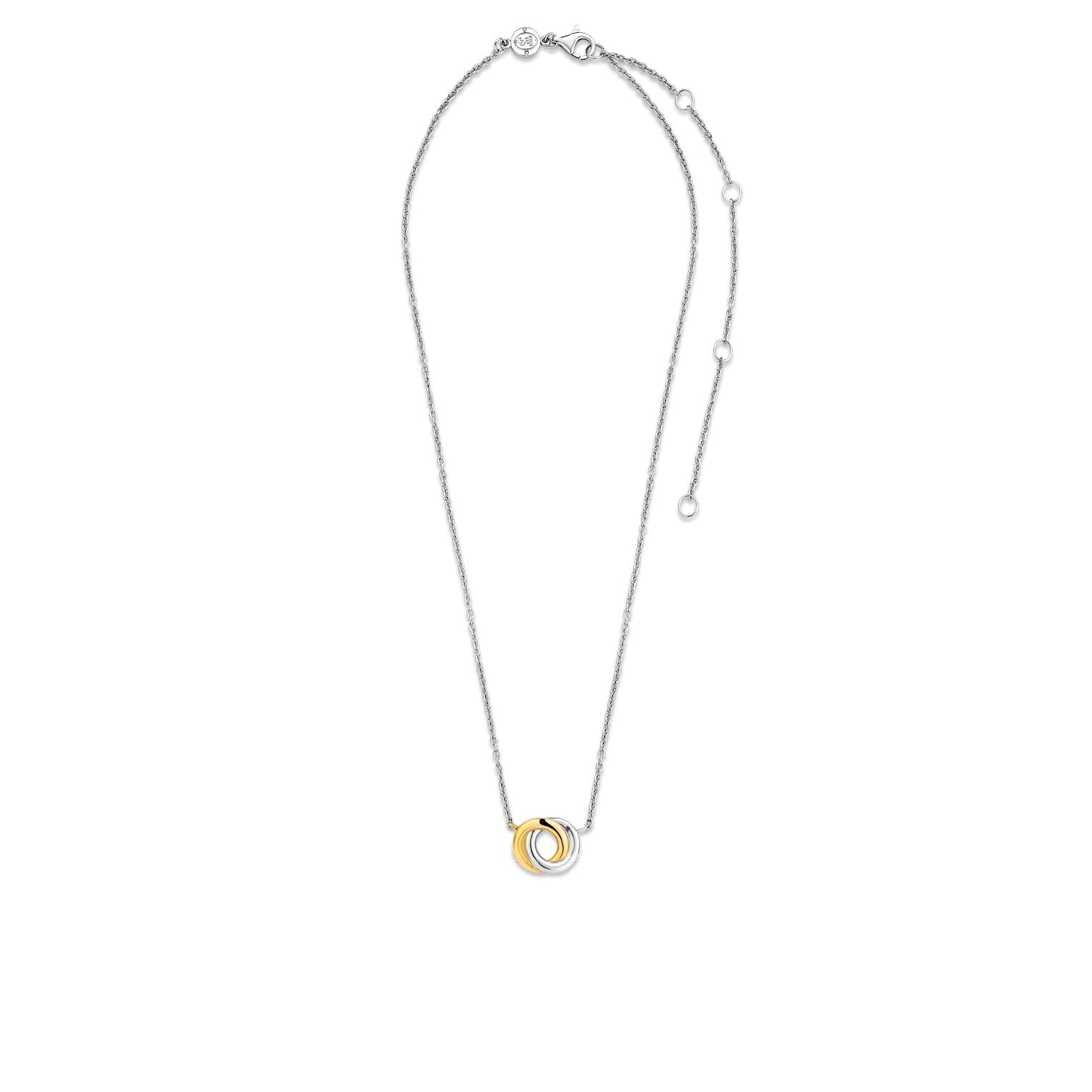 Two Tone Double Circle Necklace | The Collaborative Store