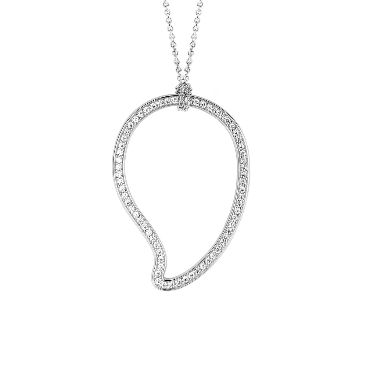 TI SENTO Sterling Silver Necklace with Paisley Pendant
