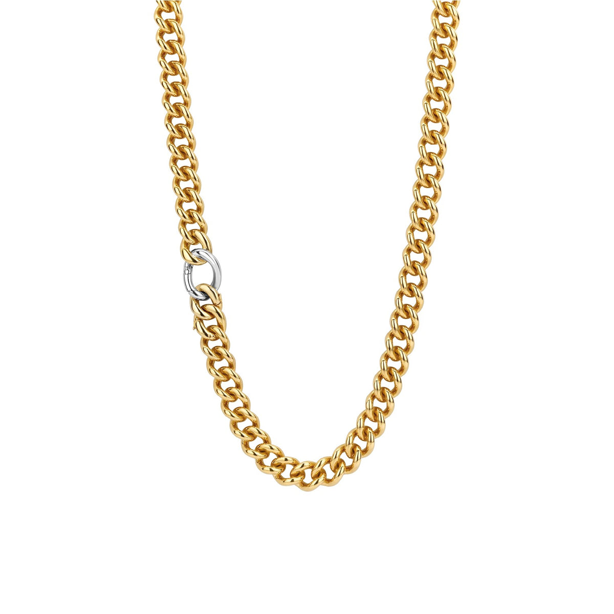 TI SENTO Sterling Silver Gold Tone Heavy Link Necklace