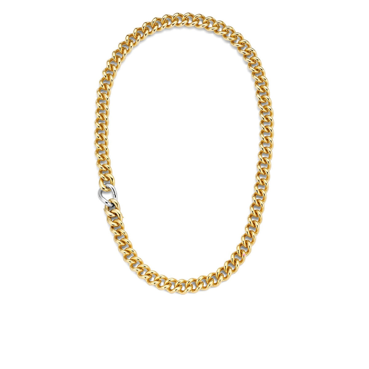 TI SENTO Sterling Silver Gold Tone Heavy Link Necklace