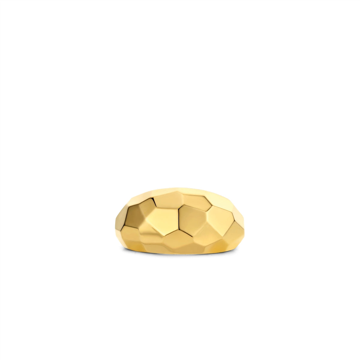 TI SENTO Sterling Silver Gold Tone Geometric Dome Ring