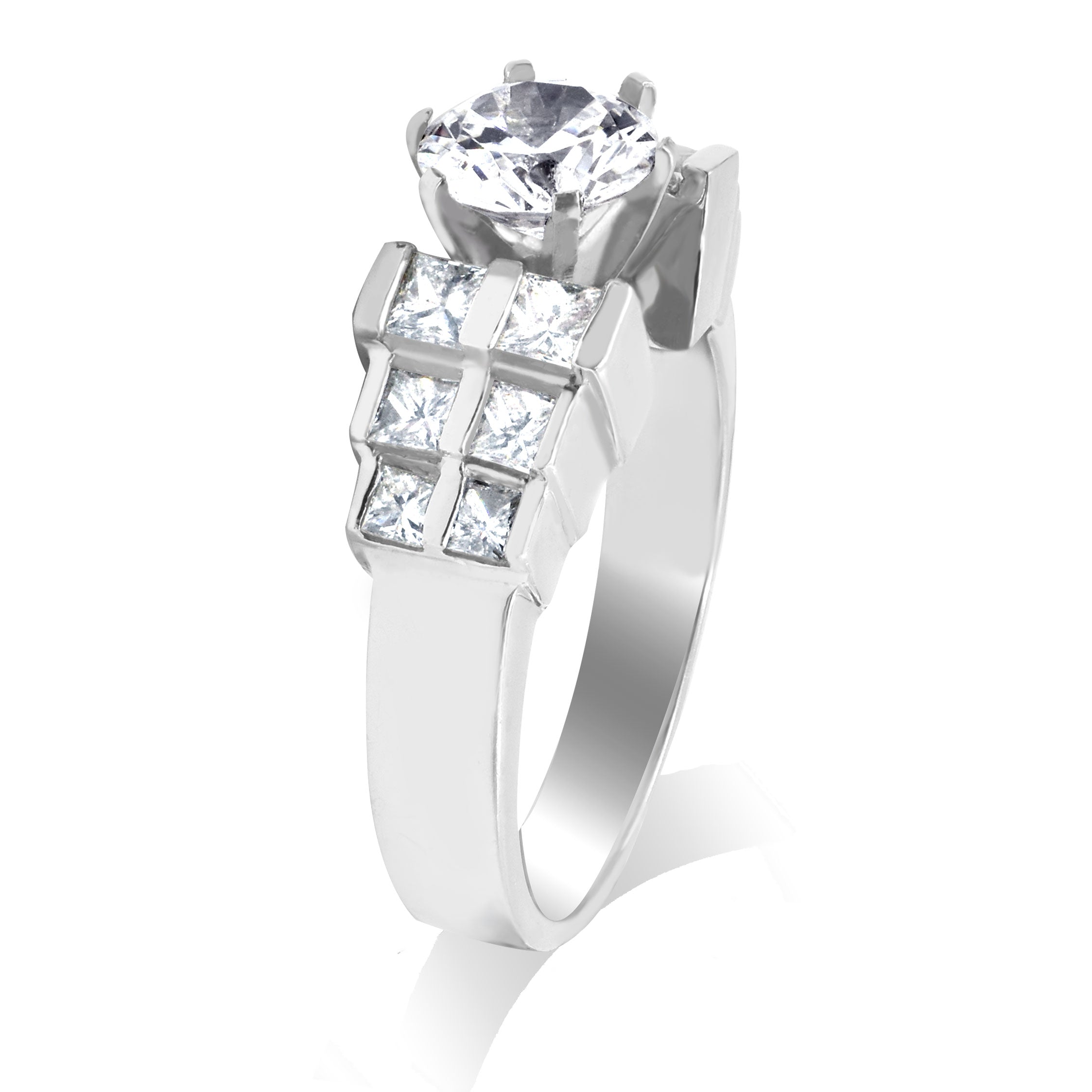 Kite Cut Invisible Setting Star Shaped Diamond Solitaire Ring 18k