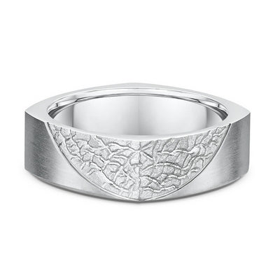 Men’s Dora 14K White Gold 7mm Square Wedding Band