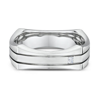 Men’s Dora 14K 7.5mm Square Wedding Band with Diamond Accent