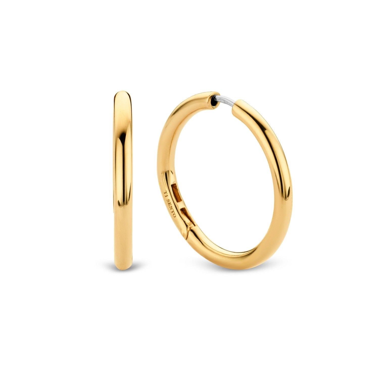 TI SENTO Sterling Silver Gold Tone Hoop Earring