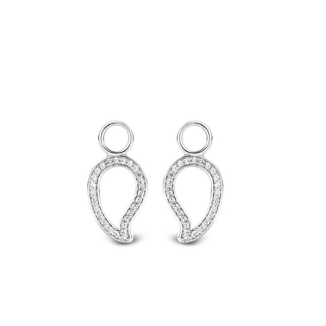 TI SENTO Sterling Silver and Cubic Zirconia Paisley Ear Charm