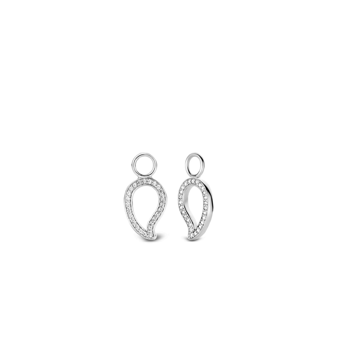 TI SENTO Sterling Silver and Cubic Zirconia Paisley Ear Charm