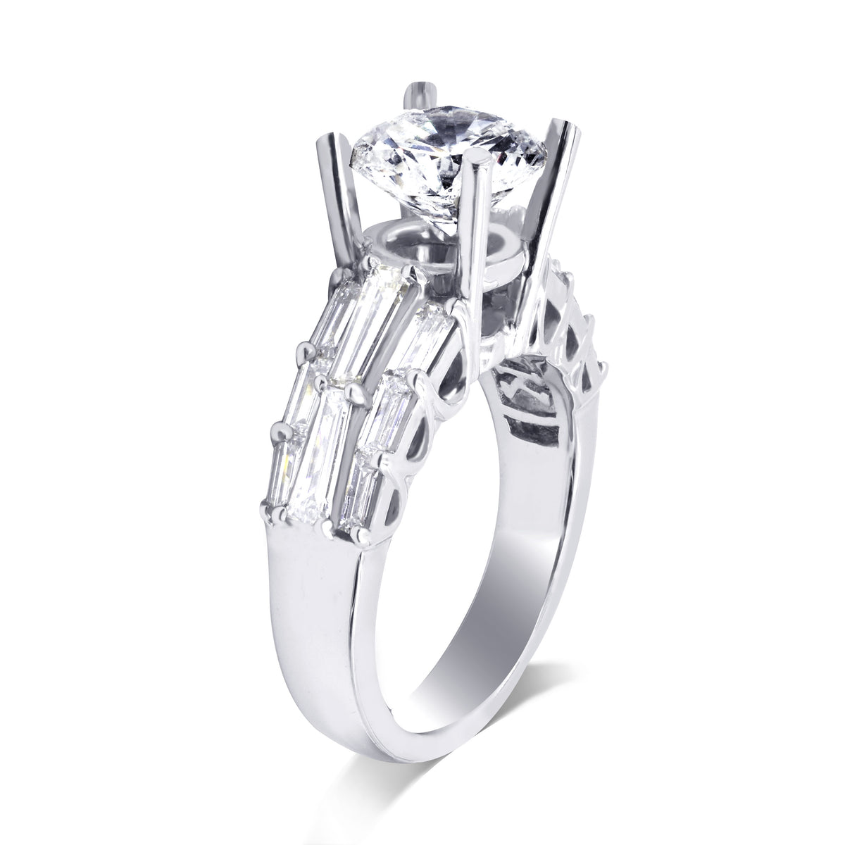 Platinum Baguette Diamond Ring Mounting
