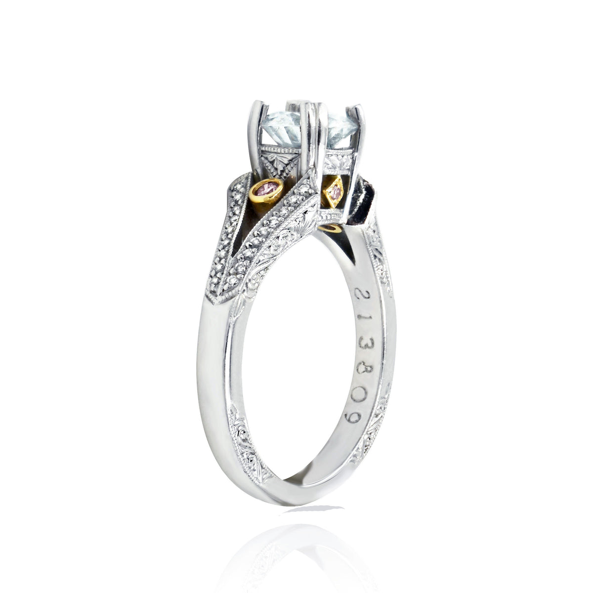 Beaudry Platinum Beautique Pink Classic Ballerina Ring Setting