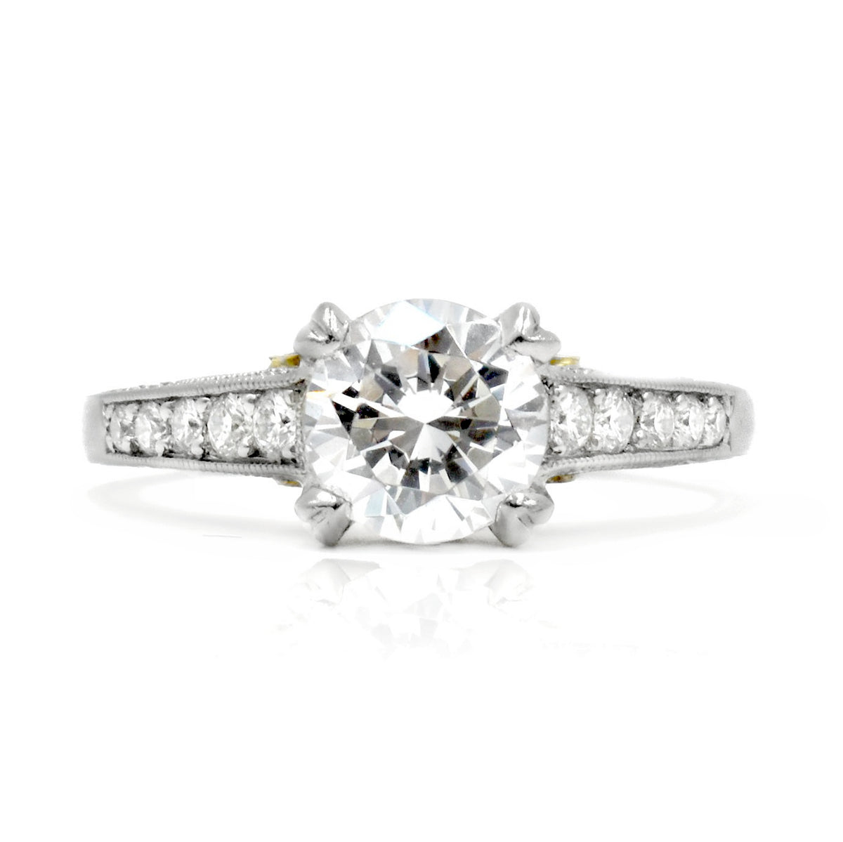 Beaudry Platinum Beautique Pink Chariot Ring Setting