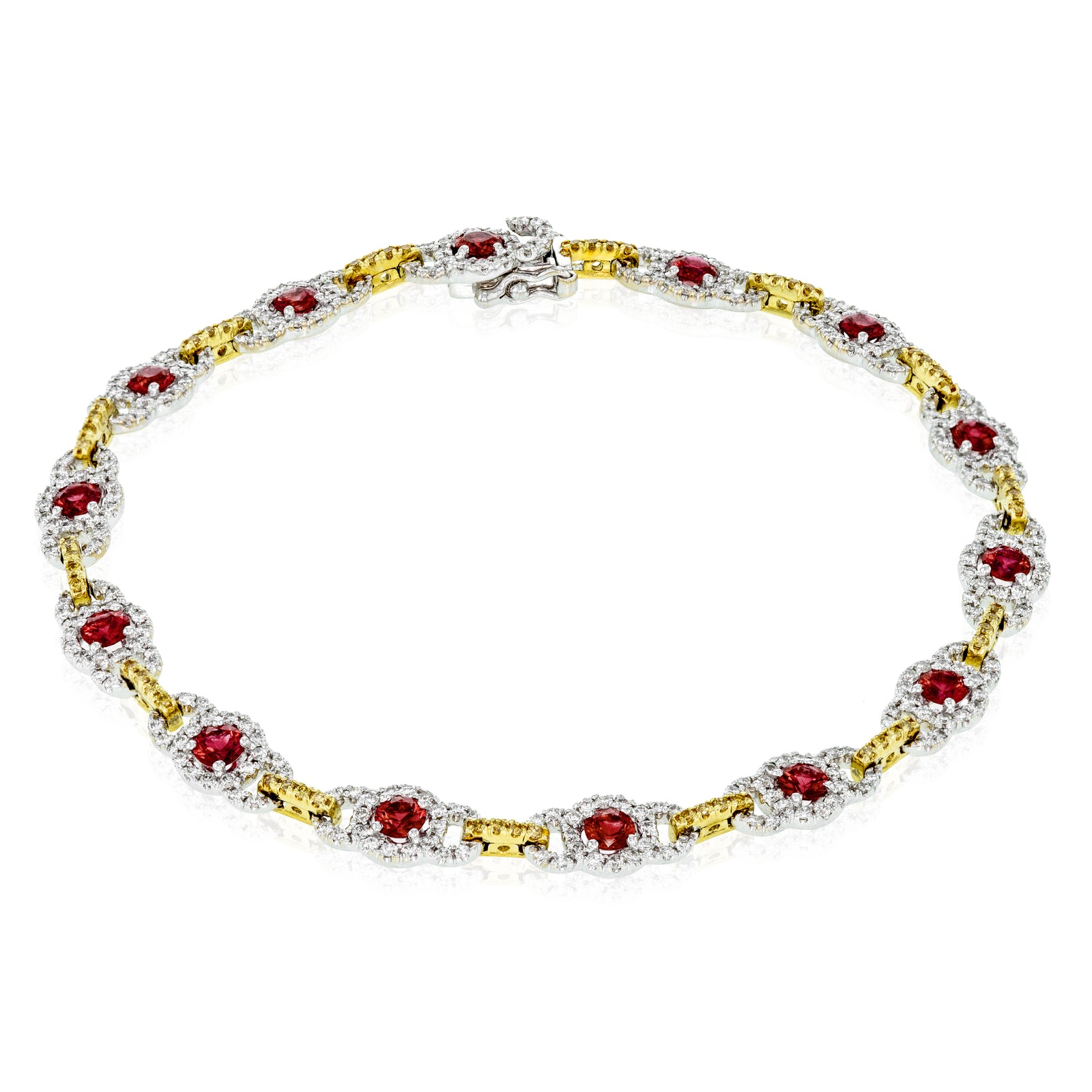 Simon G 18K Two Tone Ruby and Diamond Bracelet
