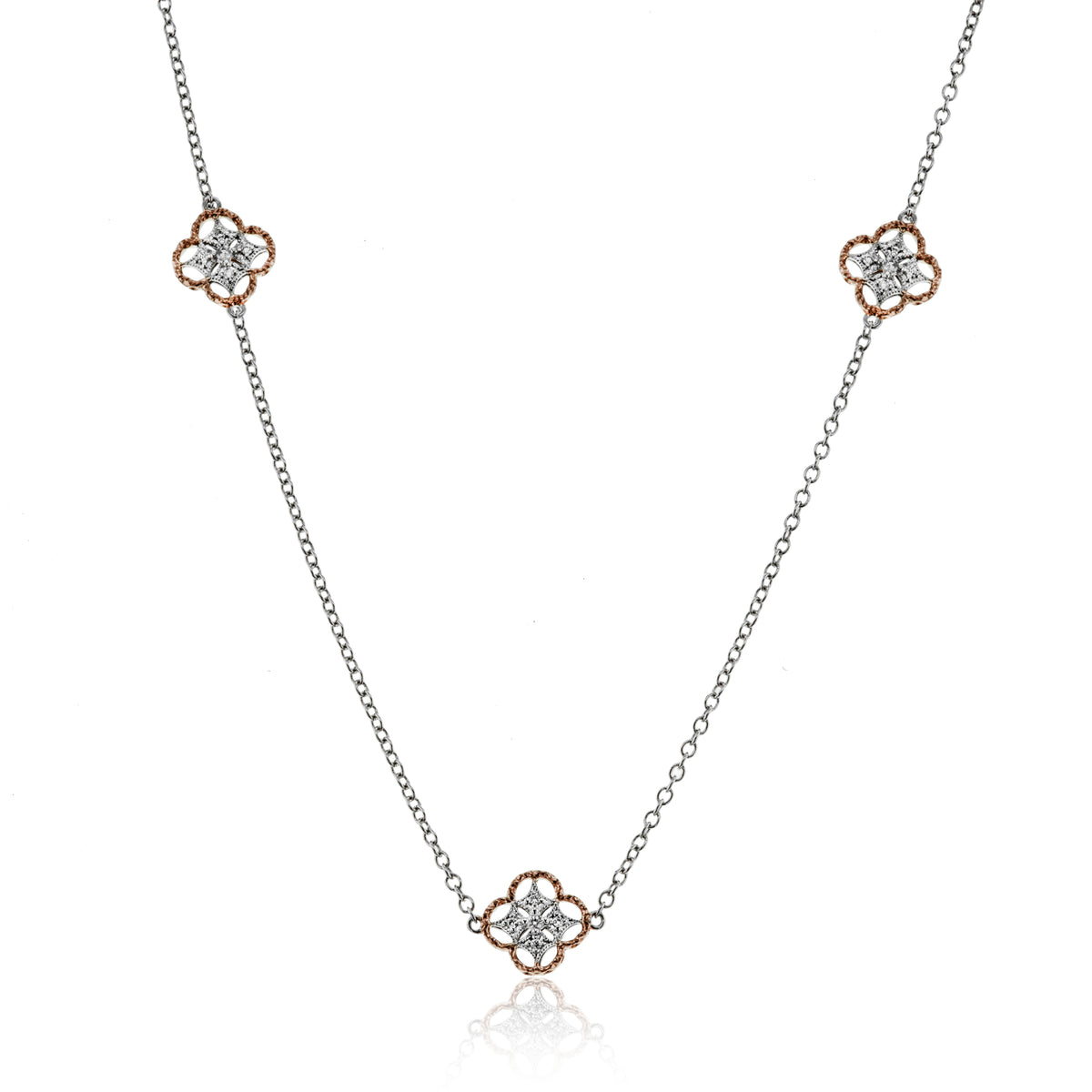 Simon G 18k Two Tone Diamond Necklace