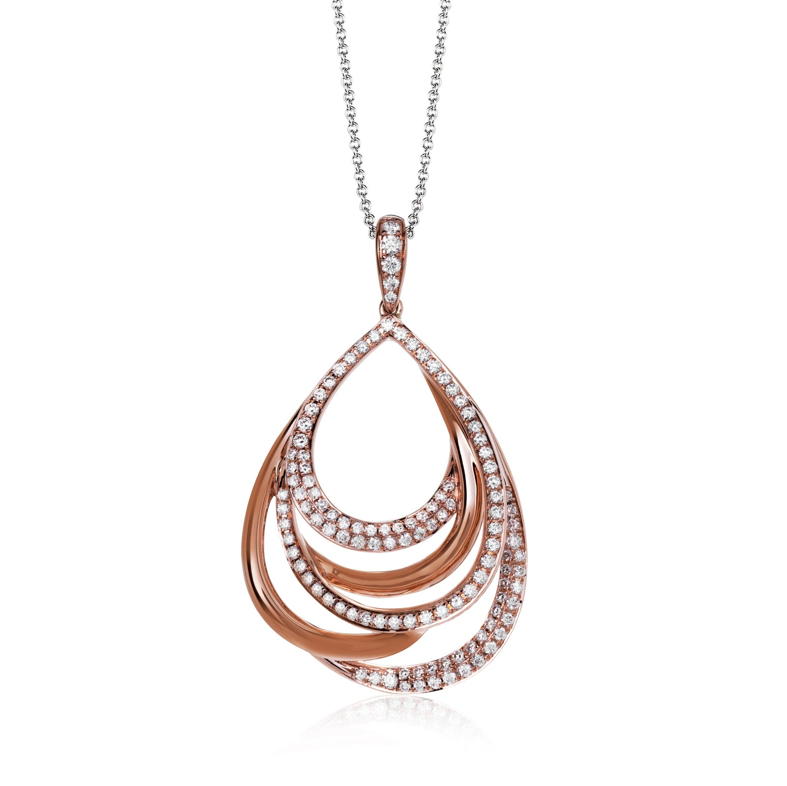 Simon G 18K Rose Gold Pear Shape Pendant