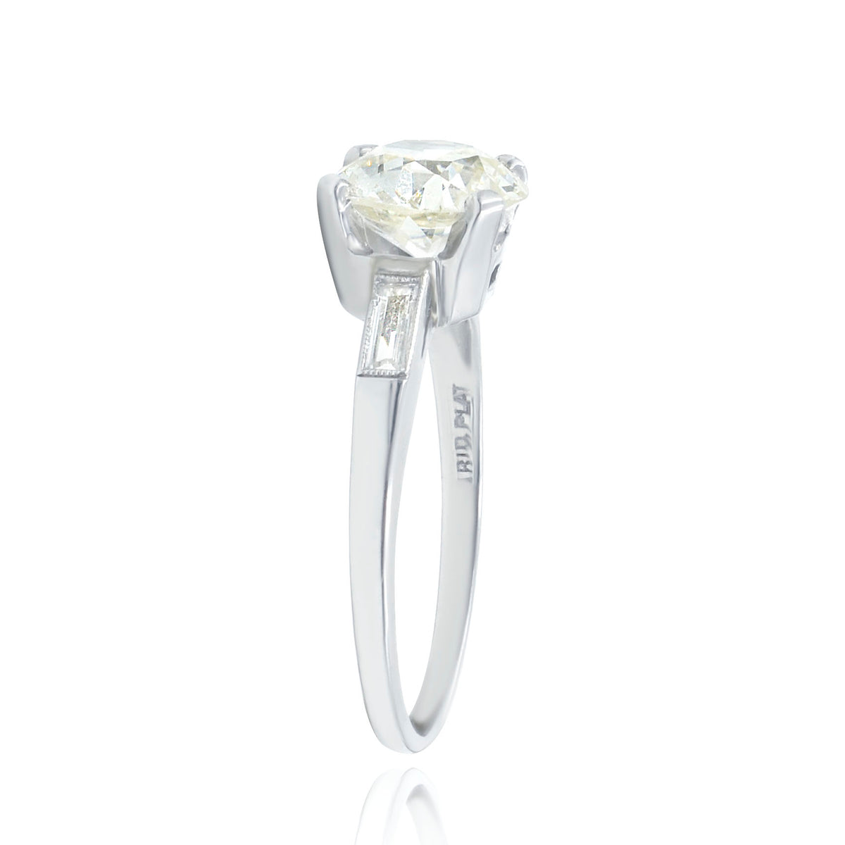 Platinum Engagement Ring with 1.92ct Euro Cut Diamond
