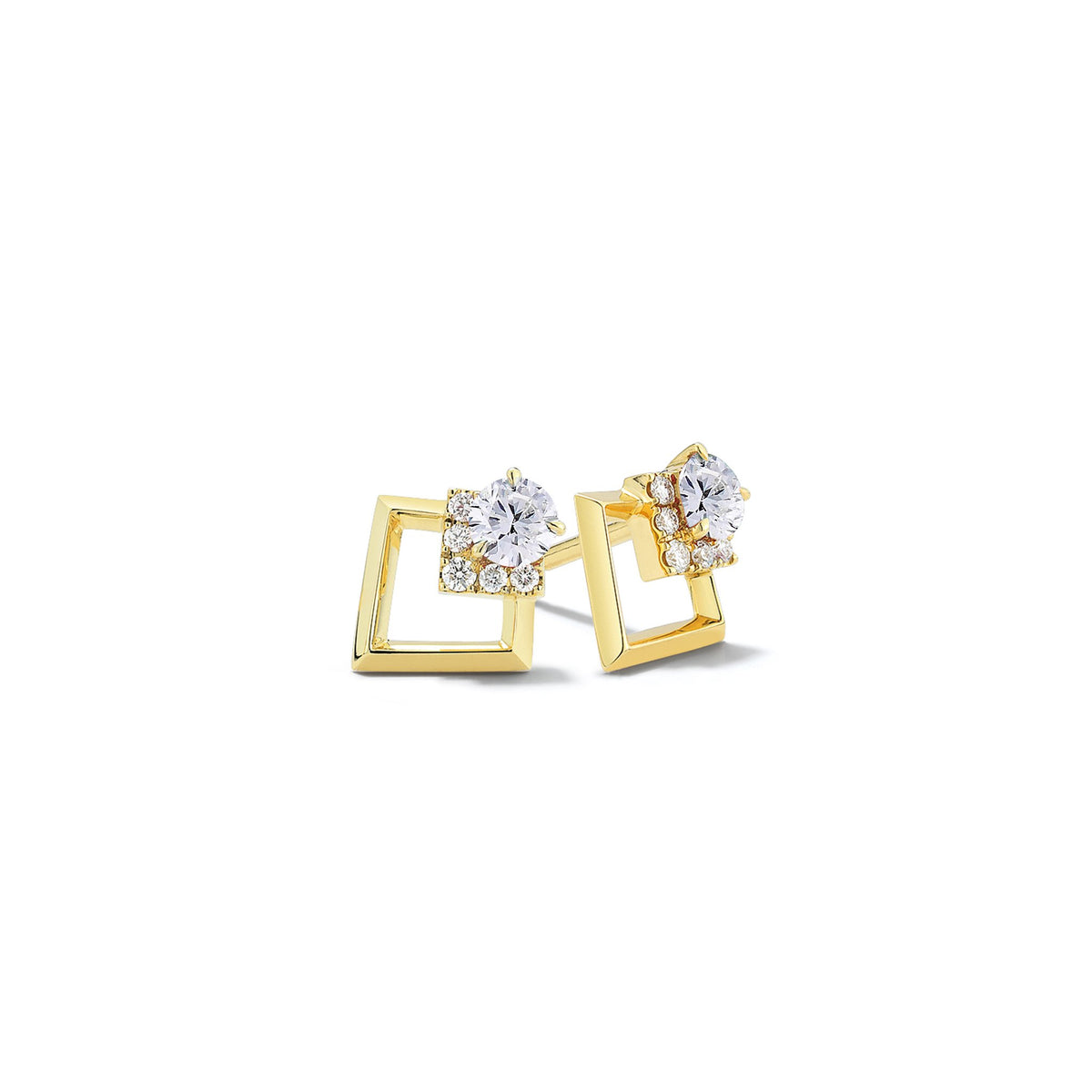 Valani 18K Yellow Gold Rive Diamond Earrings