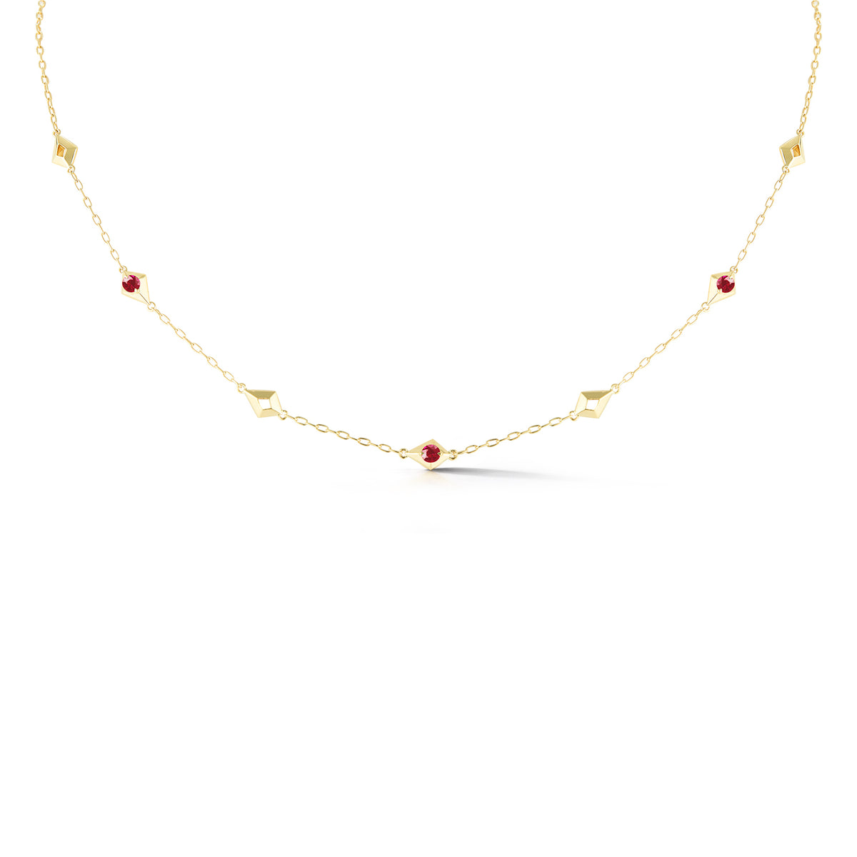 Valani 18K Yellow Gold Ruby Station Necklace
