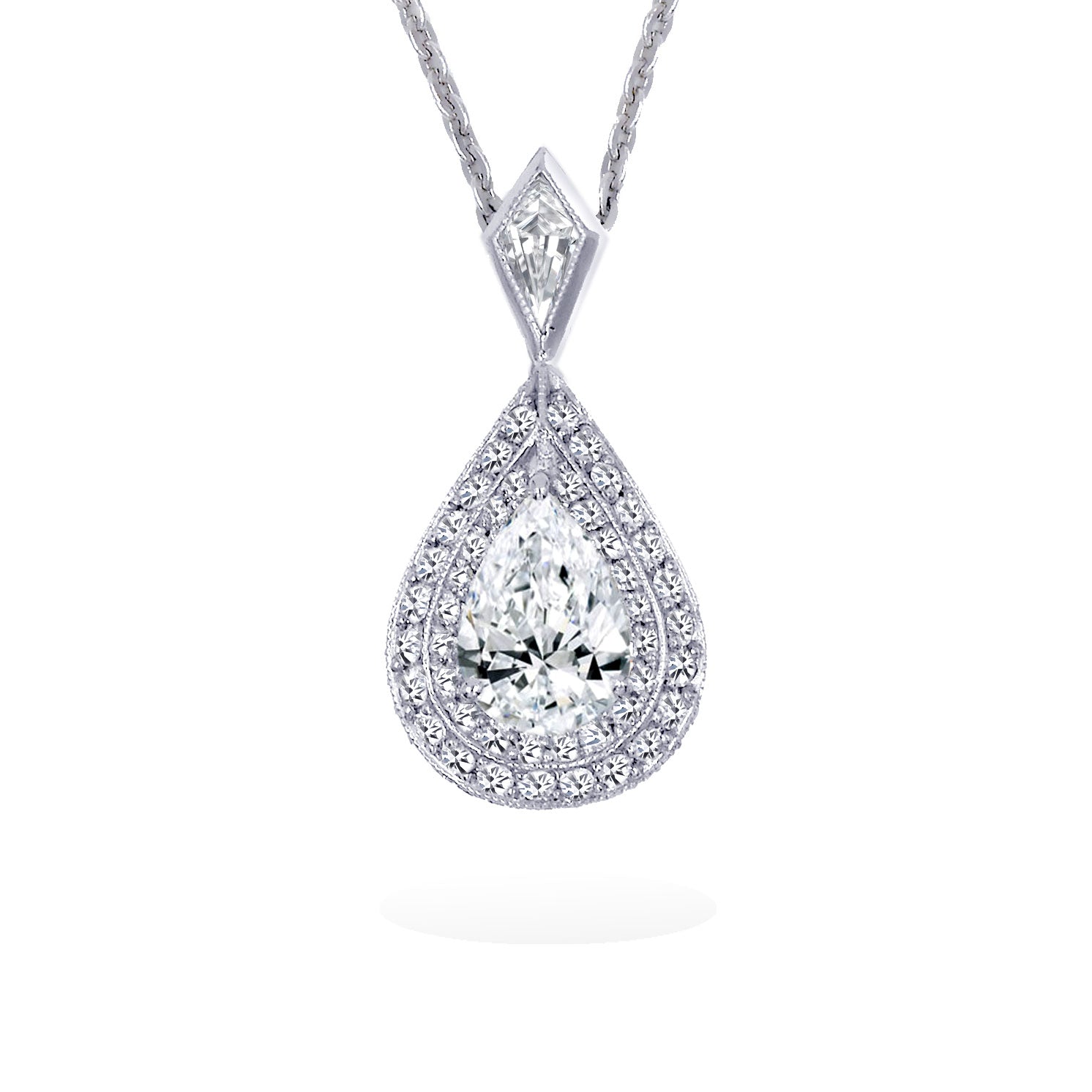 Platinum 6.81 Carat Pear Shape Diamond Necklace – Robinson's Jewelers