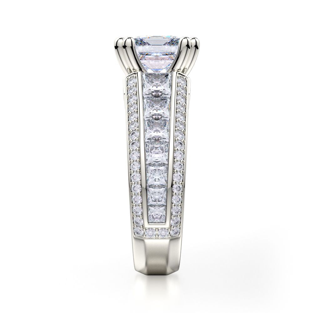 Michael M 18kWG Princess Diamond Engagement Ring Setting