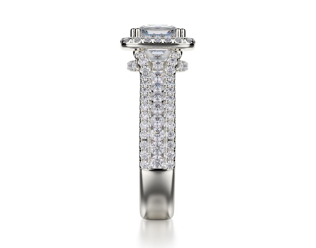 Michael M 18KWG Princess Diamond Engagement Ring Setting