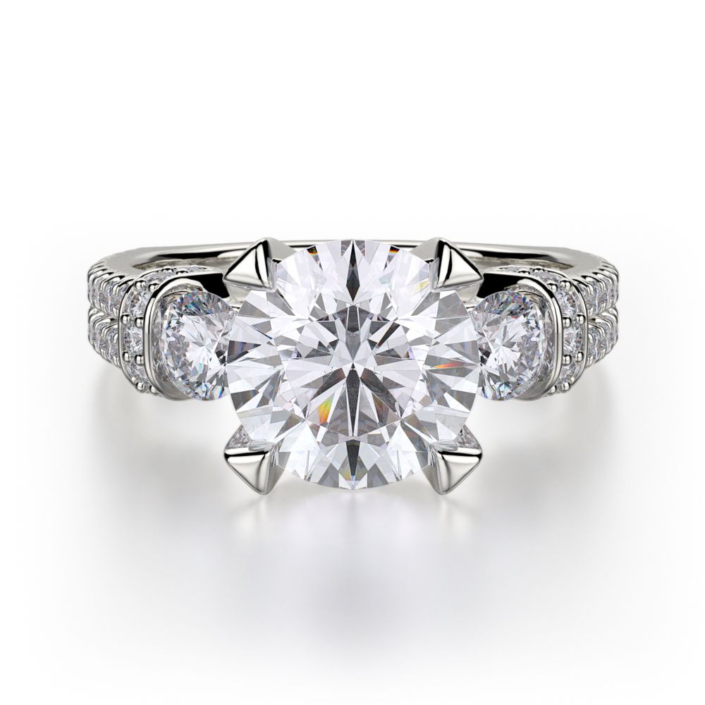 Michael M 18KWG Trinity Engagement Ring Setting