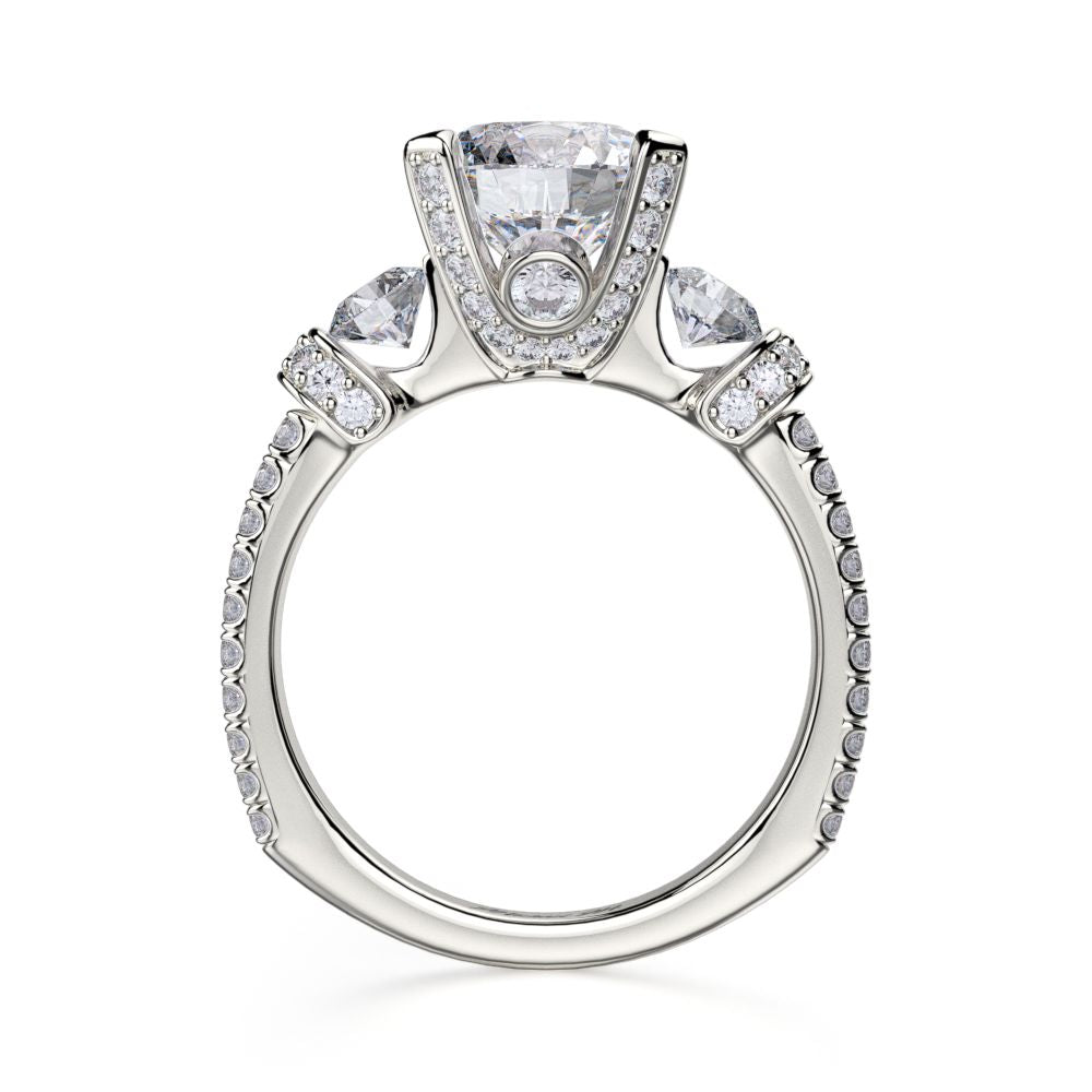 Michael M 18KWG Trinity Engagement Ring Setting