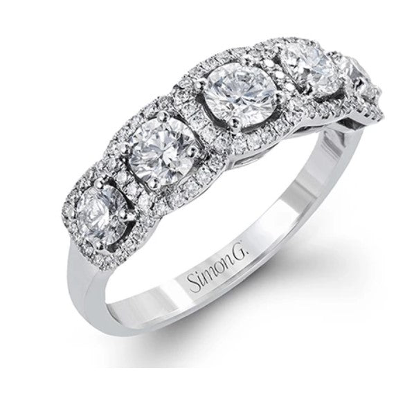 Simon G 18K White Gold Diamond Anniversary Ring