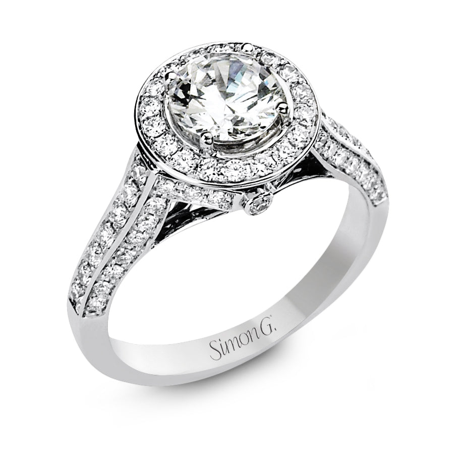 Simon G 18K White Gold Diamond Engagement Ring