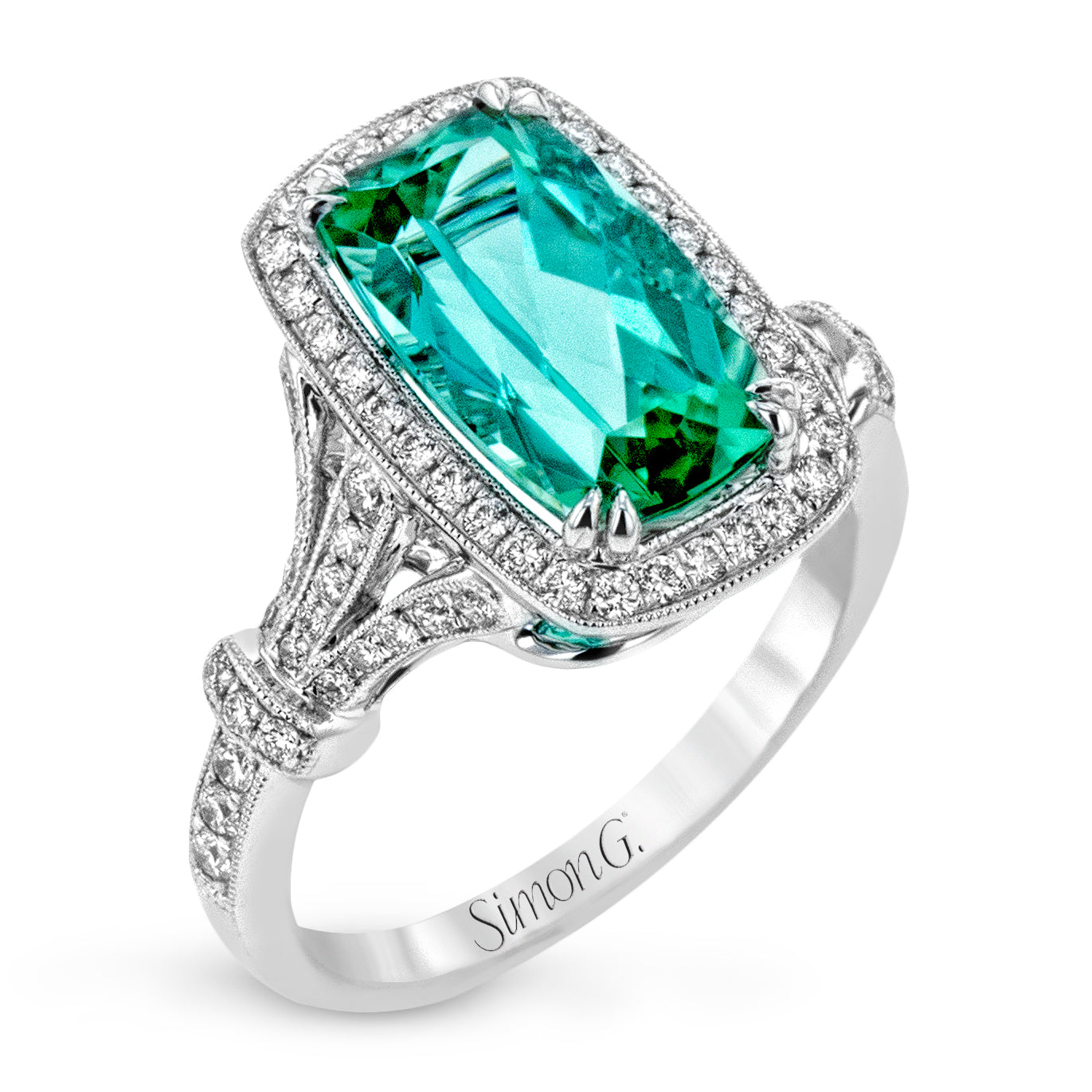 Simon G "Rare" Mint Green Tourmaline Ring