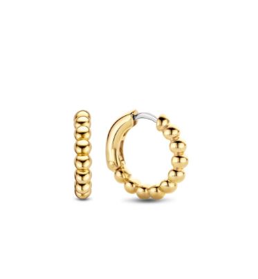 TI SENTO Sterling Silver Gold Tone Bead Hoops
