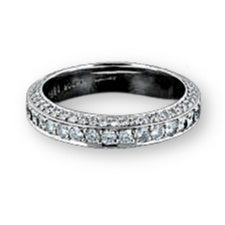 Beaudry Platinum Beautique Three Sided Pave Eternity Band