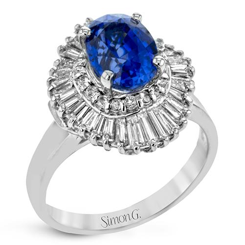 Simon G Platinum Sapphire and Diamond Ring