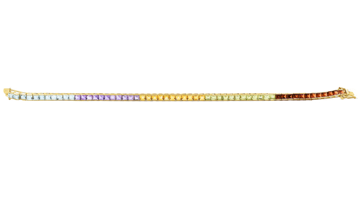 10K Yellow Gold Multi-Color Bracelet